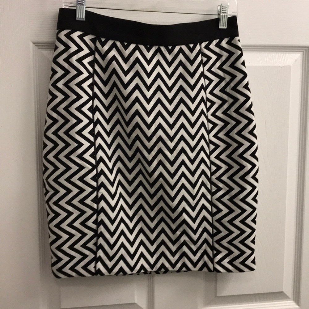 Black and white chevron skirt